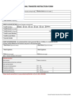 Internal Transfer Instruction Form: Debit Account Information