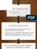 Igcse: Grade Viii: Testing of Biochemicals Biology