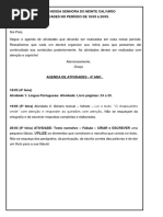 Atividades para o Perodo de 18 A 20 de Maro - 4 Ano - 2020