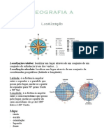 1º Teste Geografia A - Posição de Portugal Na Europa e No Mundo