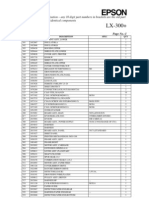 Epson LX 300plus Parts List