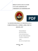 La Gestión Estratégica y Su Influencia en La Competitividad de La Empresa J Drill Perú Sac Arequipa, 2019