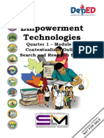 Empowerment Technologies: Quarter 1 - Module 3: Contextualized Online Search and Research Skills