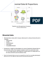 Tests For Binomial Data & Proportions: "Statistics Are The Grammar of Science."