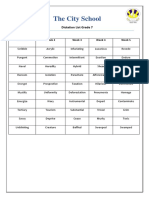 The City School: Dictation List Grade 7