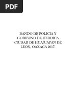 Bando de Policia y Gobierno de Heroica Ciudad de Huajuapan de León