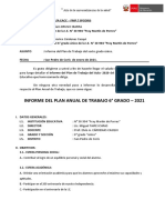 Informe Plan Anual de Trabajo Sexto Grado