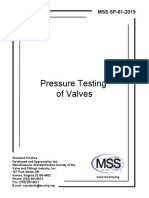 Pressure Testing of Valves: MSS SP-61-2019