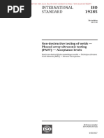 International Standard: Non-Destructive Testing of Welds - Phased Array Ultrasonic Testing (PAUT) - Acceptance Levels