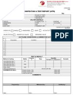 Valve Inspection and Test Report