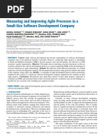 Measuring and Improving Agile Processes in A Small-Size Software Development Company