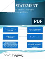 Thesis Statement: The Central Idea of A Multiple-Paragraph Composition