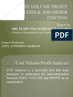 Cost Volume Profit Analysis & Job Order Costing 11 9