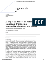 A Angolanidade e As Artes Plásticas - Travessias, Transculturalidades, Identidade