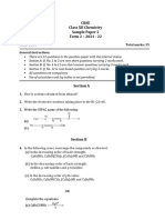 Chemistry Class 12th CBSE Sample Paper