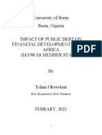 Impact of Public Debt On Financial Development in West Africa