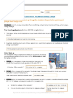 Student Exploration: Household Energy Usage