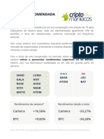 Criptomaníacos Carteira Recomendada - 07 A 13.02.2022