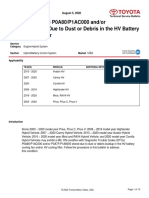 MIL ON With DTC P0A80/P1AC000 And/or P0A7F/P1A8000 Due To Dust or Debris in The HV Battery Cooling Fan/Filter