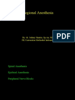 Regional Anesthesia: By: Dr. Jadeny Sinatra, SP - An, MH FK Universitas Methodist Indonesia