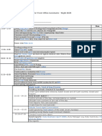 Fo Task List For Night Shift