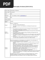 Course Manual Philosophy of Science 2020-2021