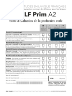 Grille Evaluation Production Orale Delf Prim A2