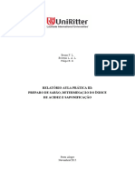 Relat (Orio Quimica - Preparo de Sabao - Determinação Do Indice de Acidez e Saponificacao