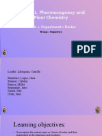 PHM 302L: Pharmacognosy and Plant Chemistry: Week 4: Experiment 9 Resins