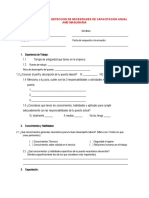 Cuestionario para Deteccion de Necesidades de Capacitacion Anual Amd Maquinaria