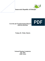 Federal Democratic Republic of Ethiopia: Growth and Transformation Plan II (GTP II) (2015/16-2019/20)