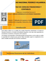 Sesión 7. Métodos de Razones o Indicadores Financieros