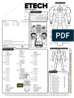 Battlemech Record Sheet: 'Mech Data Warrior Data