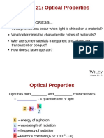 Chapter 21: Optical Properties: Issues To Address..