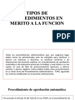 Tipos de Procedimientos en Merito A La Funcion