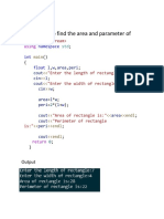 Program To Find The Area and Parameter of Rectangle