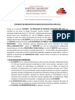 "Nuestro Salvador": Contrato de Prestación de Servicios Educativos Año 2021