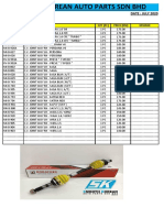 C.V. Joint Assy Price List For Workshop