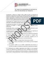 Regulamento de Tabela de Honorários de Serviços de Engenharia de Segurança Do Trabalho