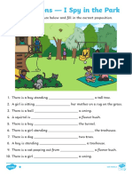 Prepositions I Spy in The Park Activity Sheets