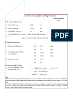 Calculation Sheet For Dynamic Spring Constant