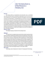 Sobre Inovação Tecnológica, Tecnologia Apropriada e Mercado de Trabalho - Anita Kon