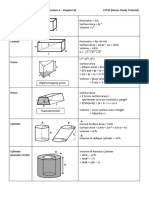 Solid Geometry Formulae Sheet (Junior 3 - Chapter 6) STTSS (Home Study Tutorial)