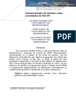 Las Ferias Internacionales de Turismo Como Actividades de RR - PP