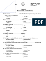 Chapter (1) Biology and The Scientific Thinking Choose The Correct Answer