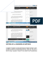HISTORIA DE LA INGENIERÍA DE MÉTODOS e Ing Deñl Tranbajo