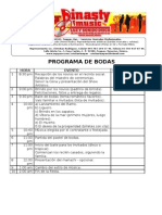 Programa de Bodas