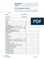 Third Party Equipment Checklist