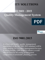 Quality Solutions: ISO 9001: 2015 Quality Management System