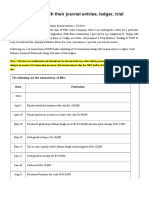 16 Transactions With Their Journal Entries, Ledger, Trial Balance